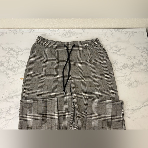 A New Day Pants Womens S Gray Plaid Elastic Waist Cotton Blend Jogger Plaid - Picture 3 of 6